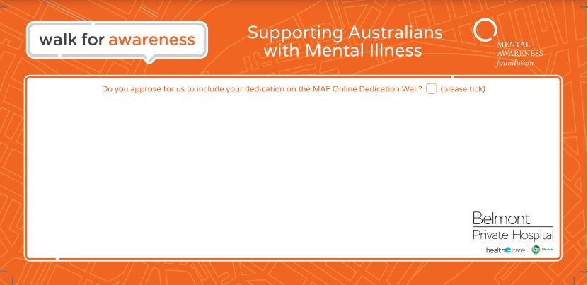 Dedication Card